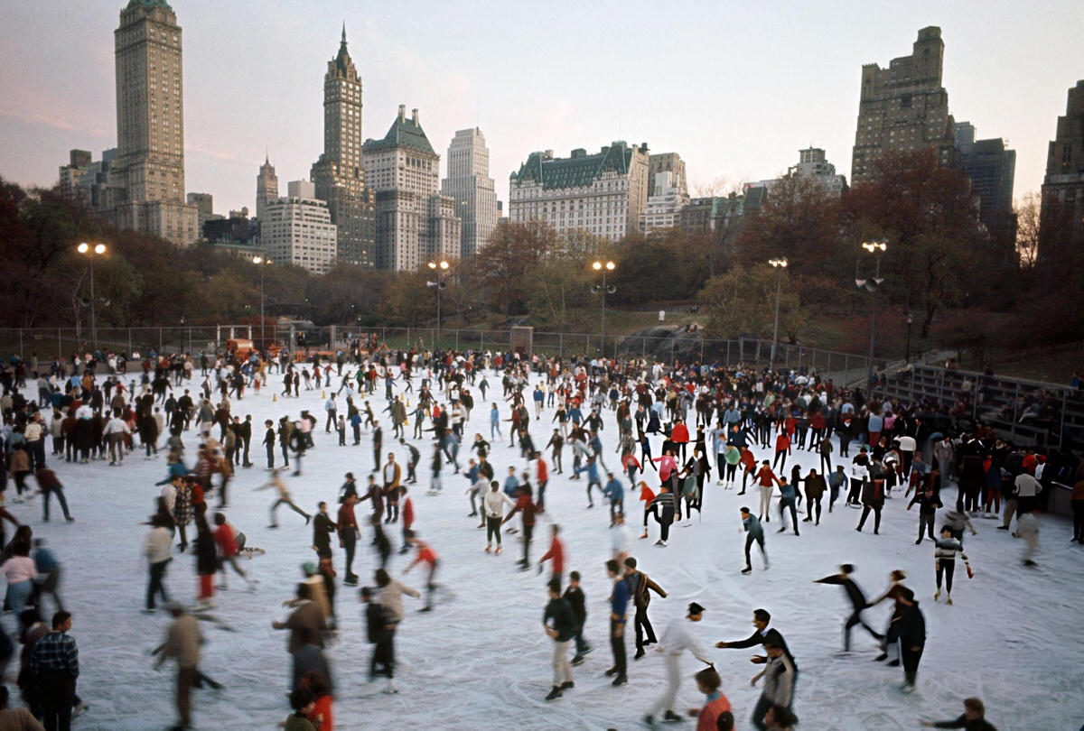 Skating At The Central Park Ice Rink, Manhattan, 1965.
