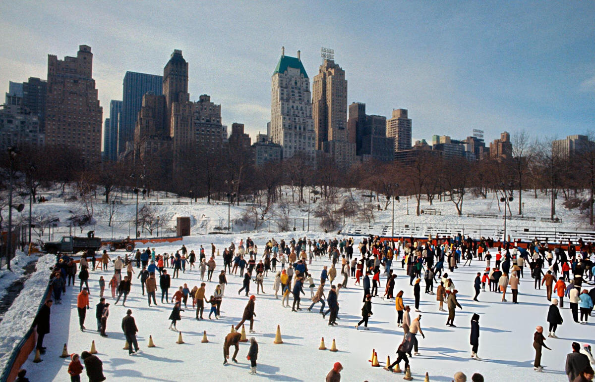 Hundreds Of New Yorkers At Wollman Rink In Central Park, 1969.