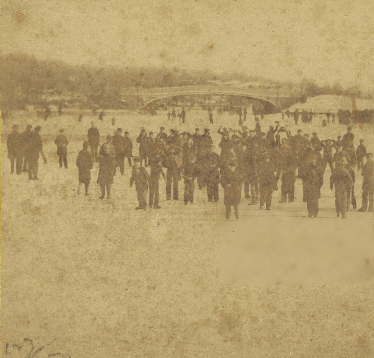 Skating Scene In Central Park, New York, 1866.