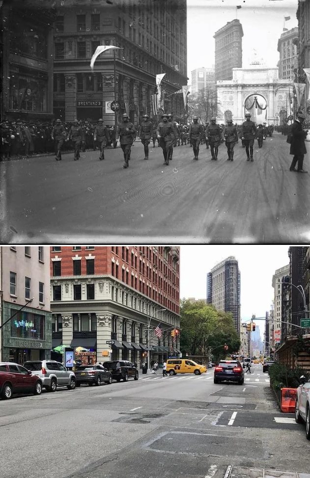 Looking South On Fifth Avenue From West 28Th Street, Manhattan, 1915–2021.