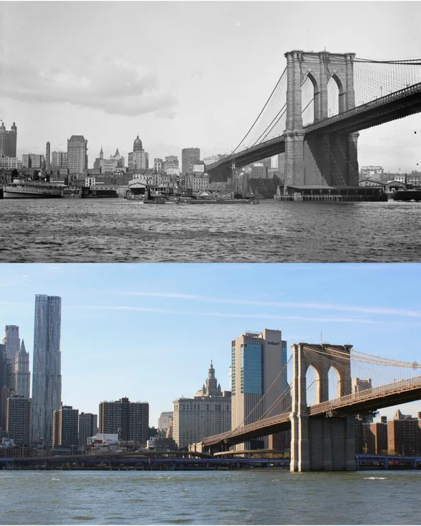 The Brooklyn Bridge And The Manhattan Skyline, 1900S–2023.