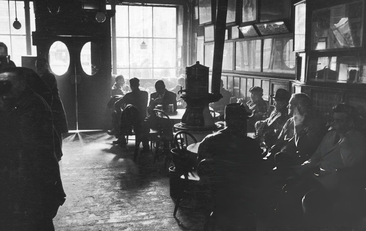 Patrons Inside Mcsorley'S Old Ale House, New York, 1963.
