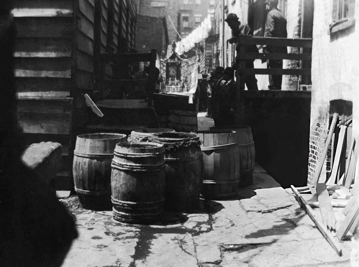 Shrine In Bandit'S Roost Alley During The Feast Of Saint Rocco, Little Italy, 1895.