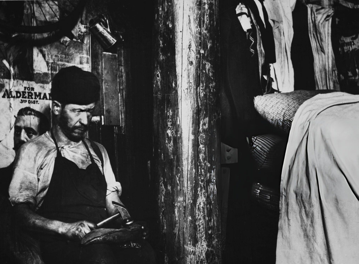 Shoemaker At 119 Broome Street, Manhattan, 1890.