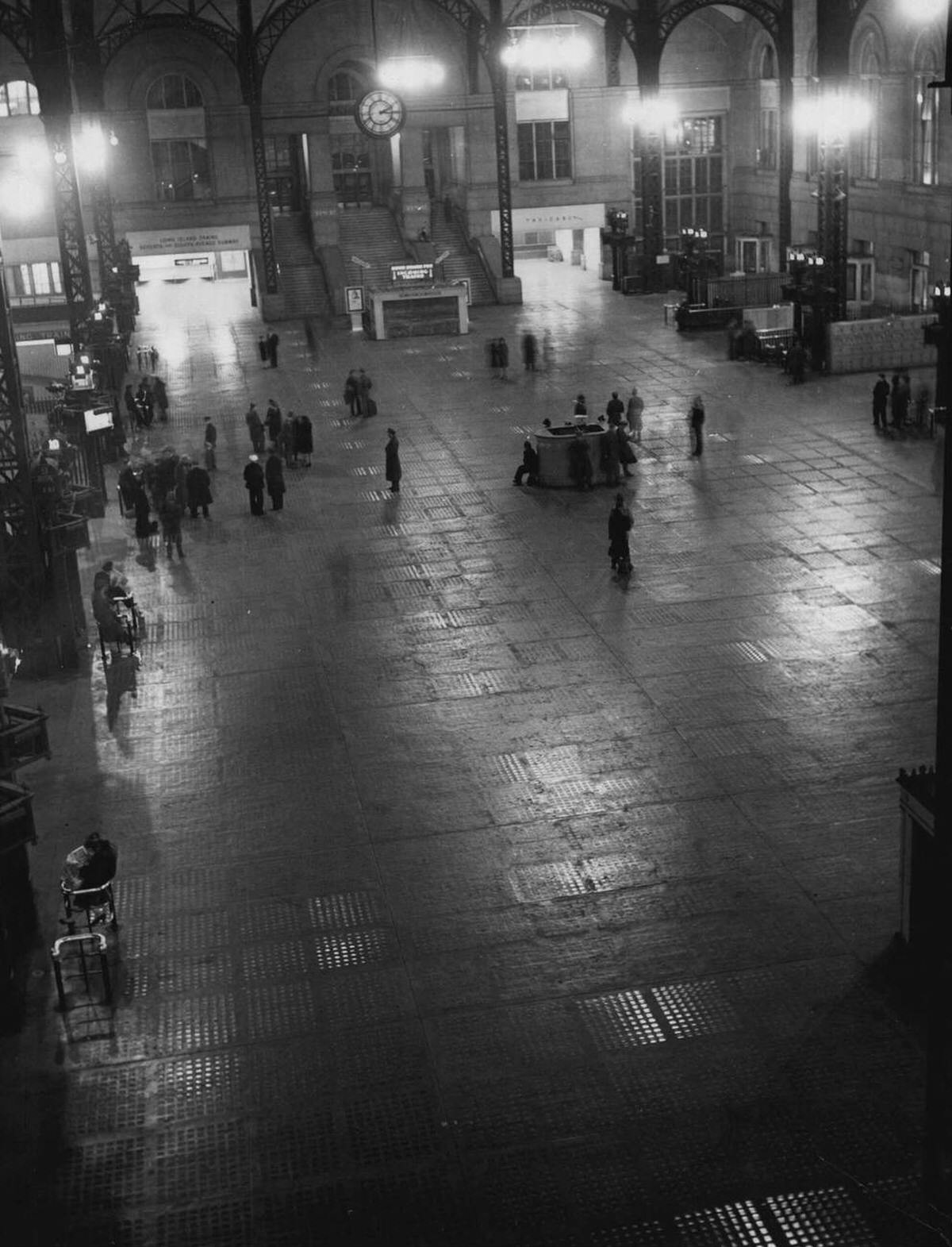 Gate Level Of Pennsylvania Station At Night, New York, 1946.