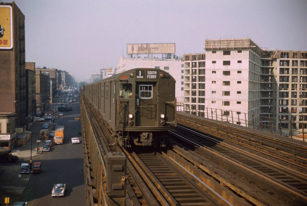 Elevated Subway Train In Harlem, New York, 1961.