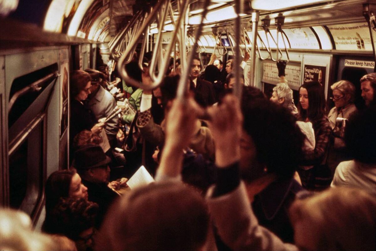 Subway Car At Rush Hour, New York, 1973.