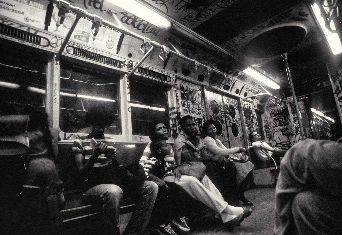 Interior Of A Subway Carriage, New York, 1980S.