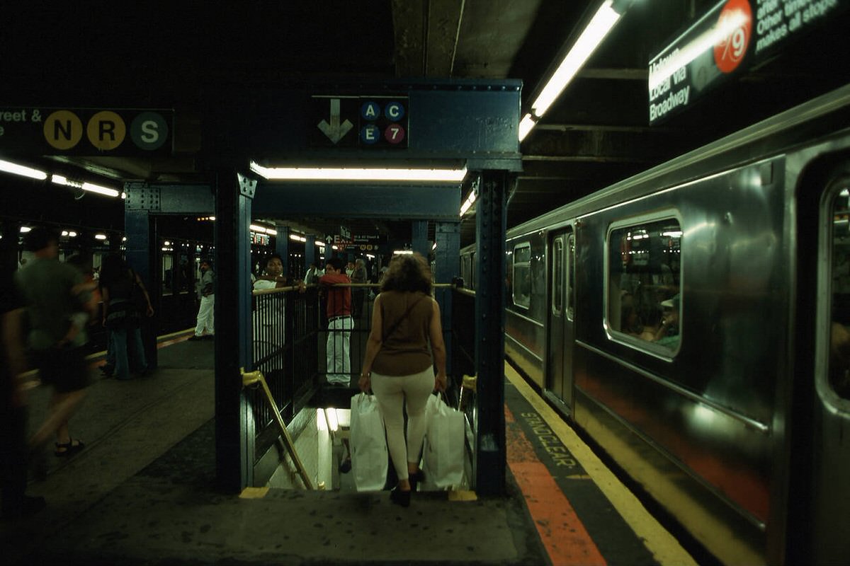 Passengers Waiting For A Train, New York, 1999.