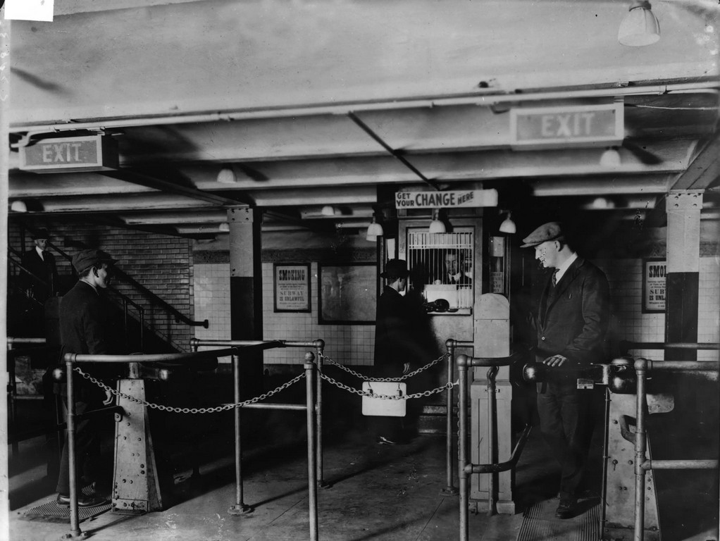 Nickel-Operated Turnstiles Were Introduced In 1921. The Turnstiles Alleviated The Need For Gate Operators.
