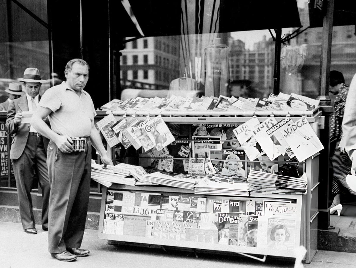 Phillip Krassner At A Newsstand On 34Th Street And Broadway, New York, 1958.