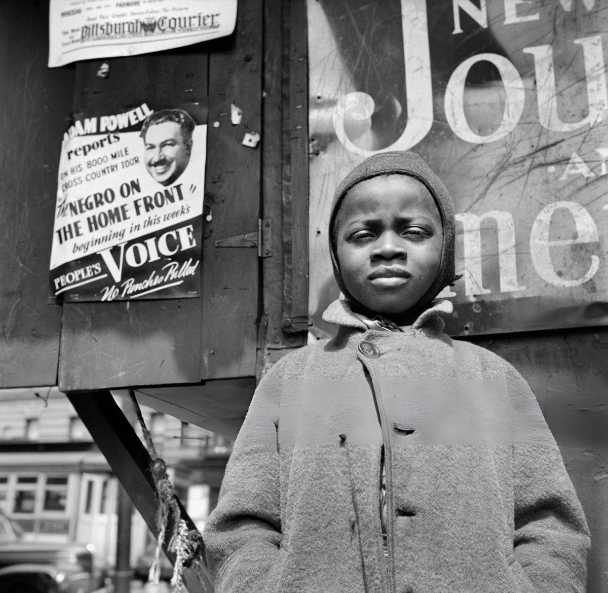 Newsboy In Harlem, New York, 1943.