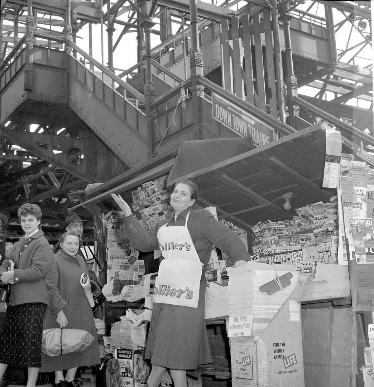 Newsstand Under The Third Avenue Elevated, New York, 1950S.
