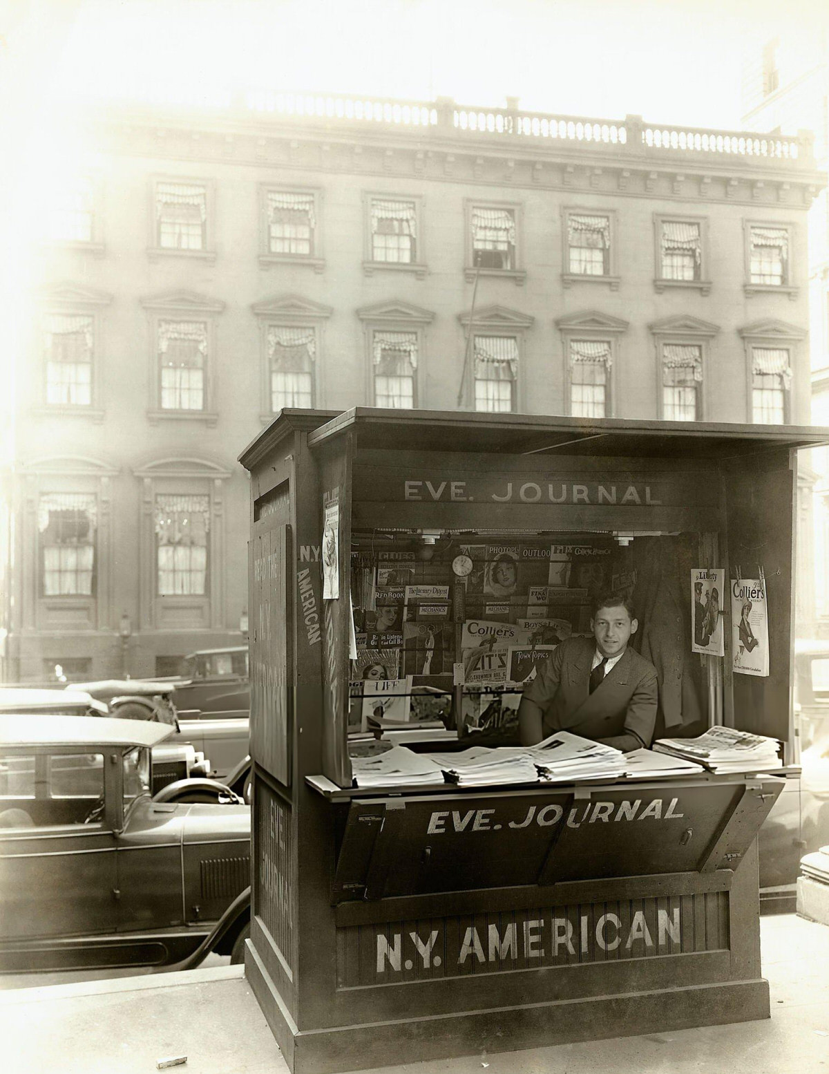 Newsstand, New York, 1928.