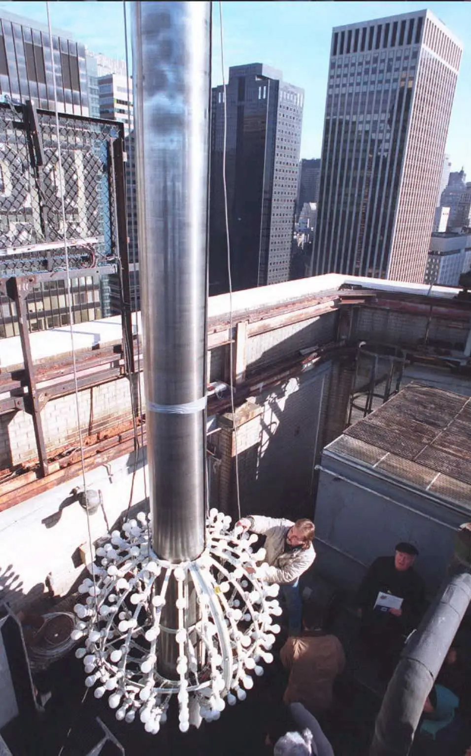 The 1995 New Year'S Eve Ball. Before The Ball Was Lowered Automatically, It Descended Down Its Pole In A Pretty Old-School Way.