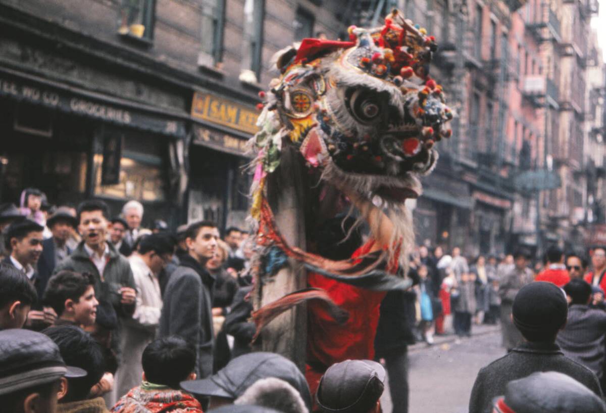 Chinese New Year Celebration In Chinatown, New York, 1963.