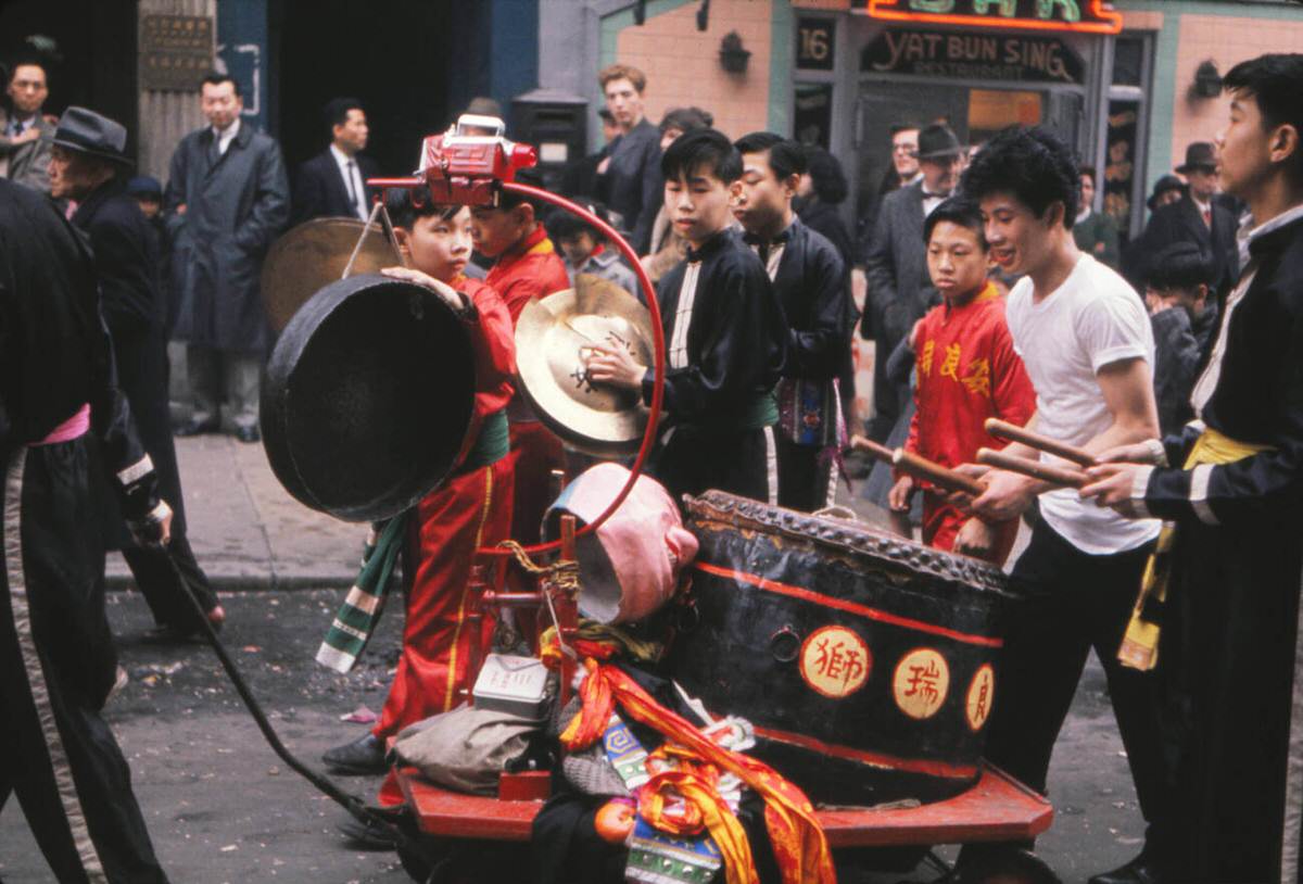 Chinese New Year Celebration In Chinatown, New York, 1963.
