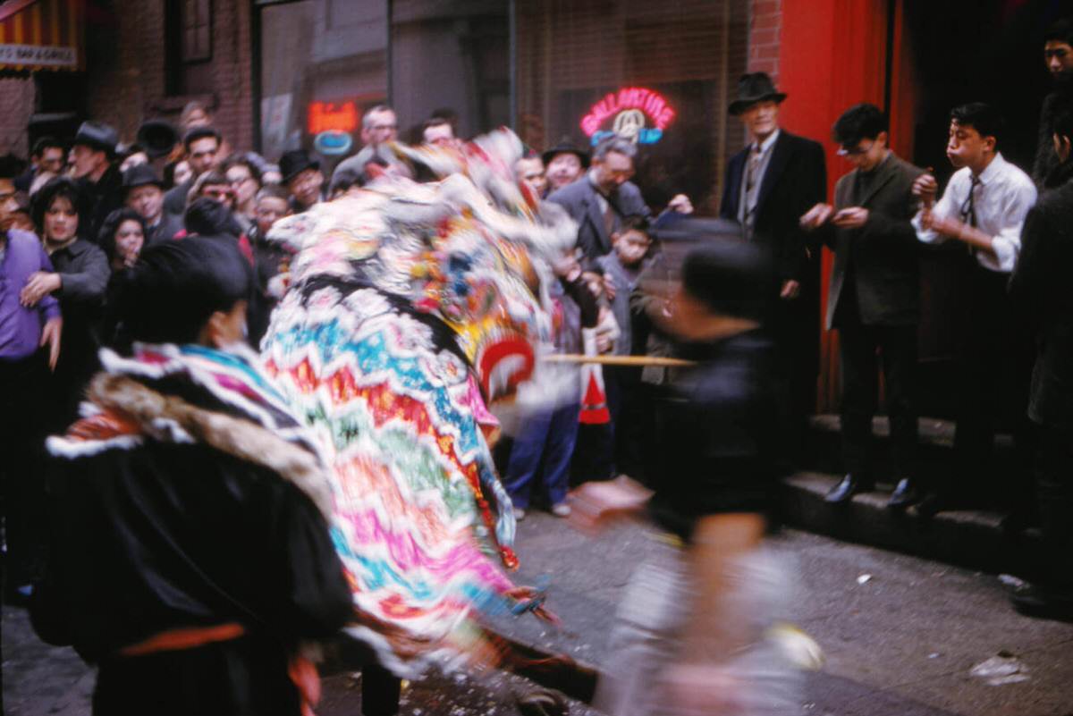 Chinese New Year Celebration In Chinatown, New York, 1963.