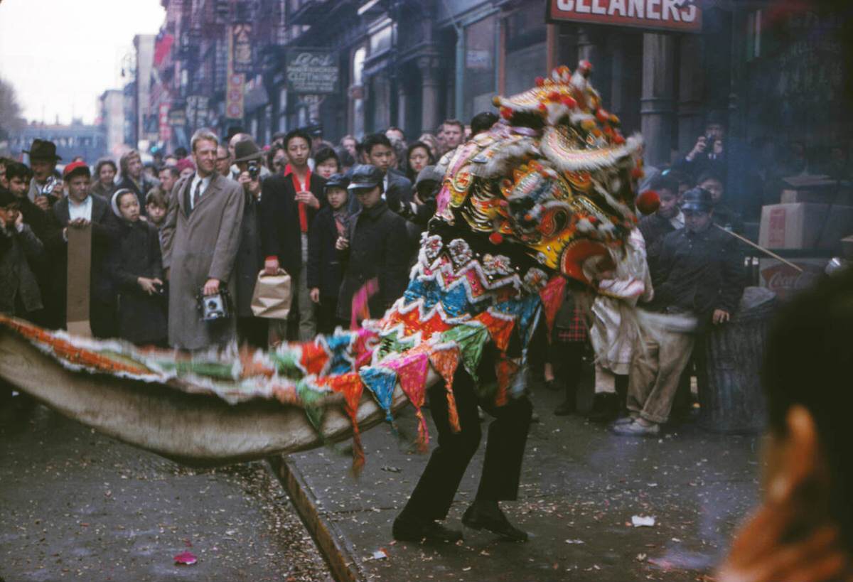 Chinese New Year Celebration In Chinatown, New York, 1963.