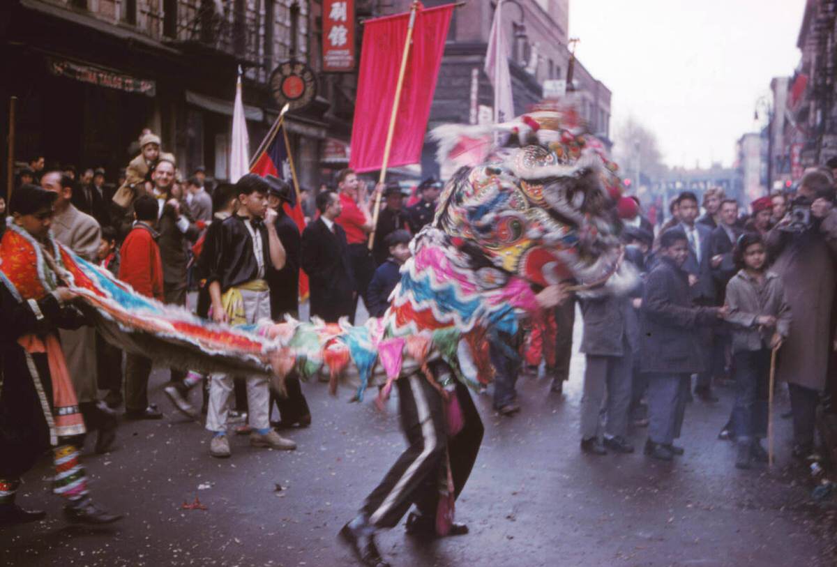 Chinese New Year Celebration In Chinatown, New York, 1963.