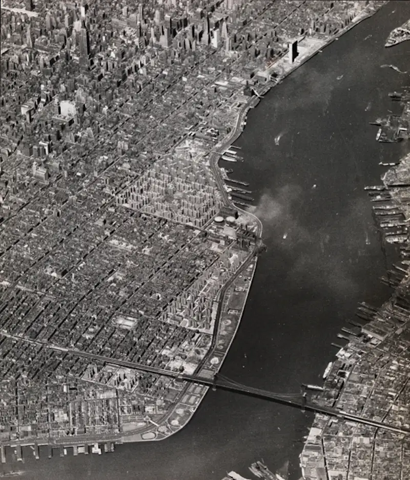An Aerial View Of Housing Superblocks On The Lower East Side, April 30, 1952.