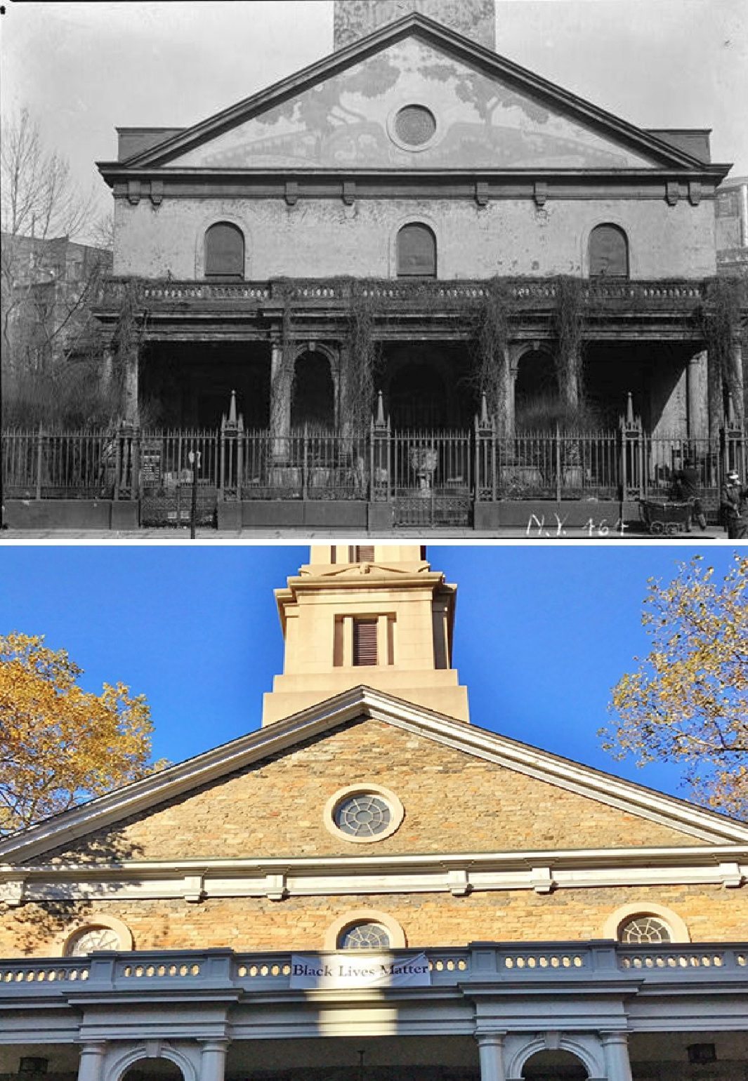 St. Marks Church On The Bowery. 1900S Vs 2020