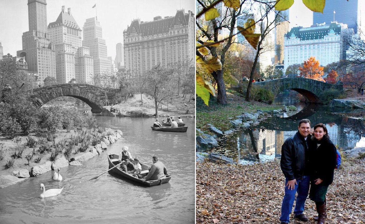 Central Park In 1933 And 2013.