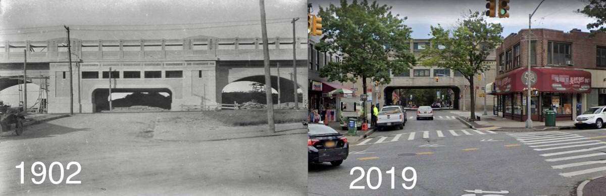 Greenpoint Ave And Queens Blvd, Sunnyside, Queens. 1902 Vs 2019