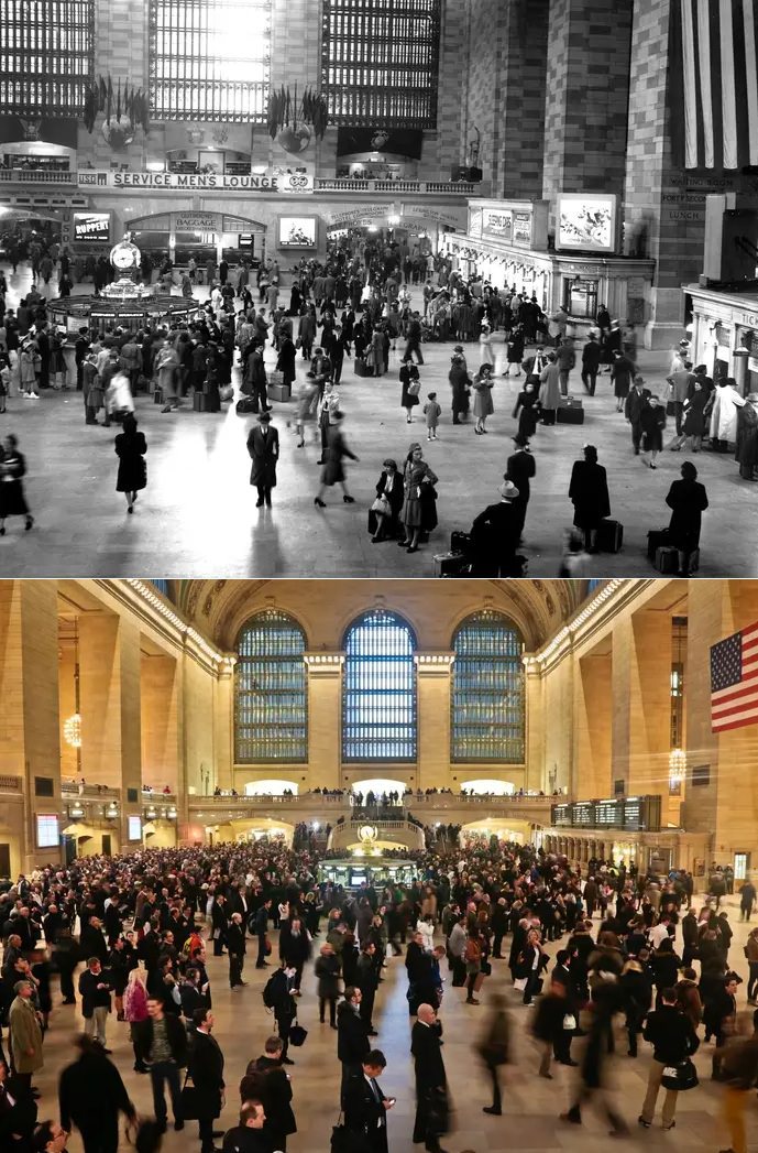 Grand Central Station. 1946 Vs 2020