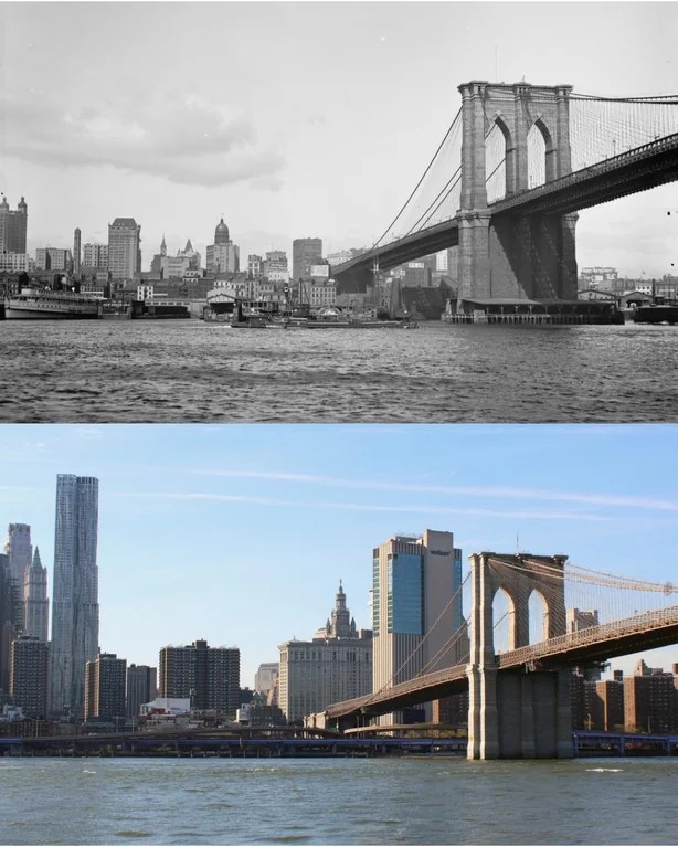 The Brooklyn Bridge And The Manhattan Skyline, 1900S–2023.