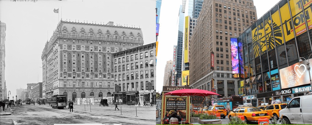 Times Square - Manhattan. 1905 Vs 2015