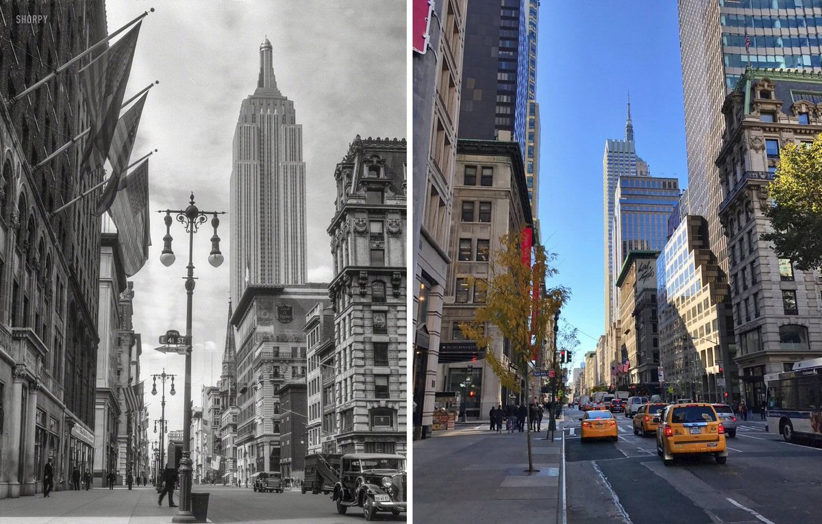 Empire State Building From 41St And 5Th In 1933 And 2016.