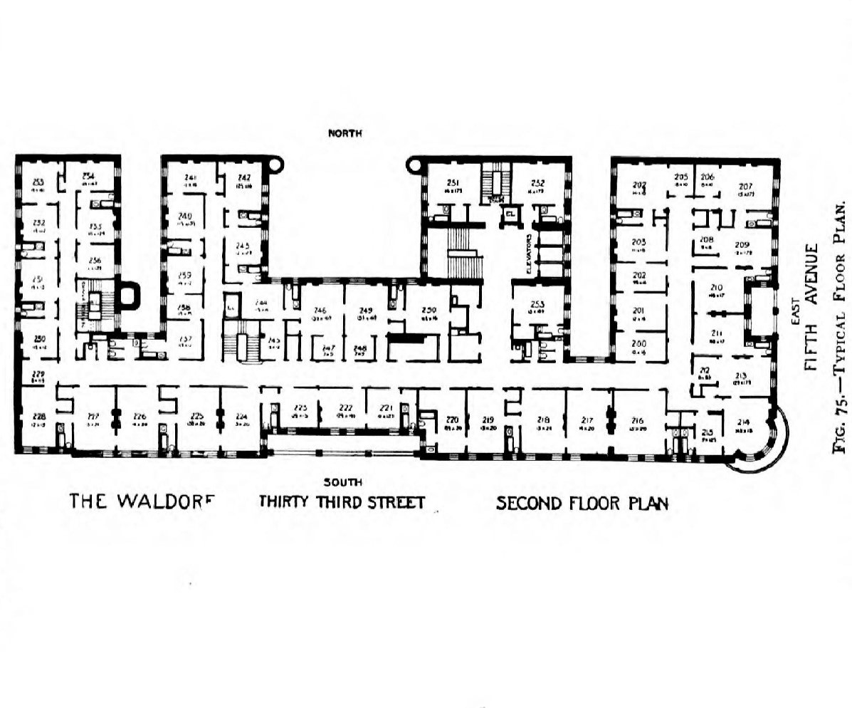 Floor Plan For The Waldorf Hotel.
