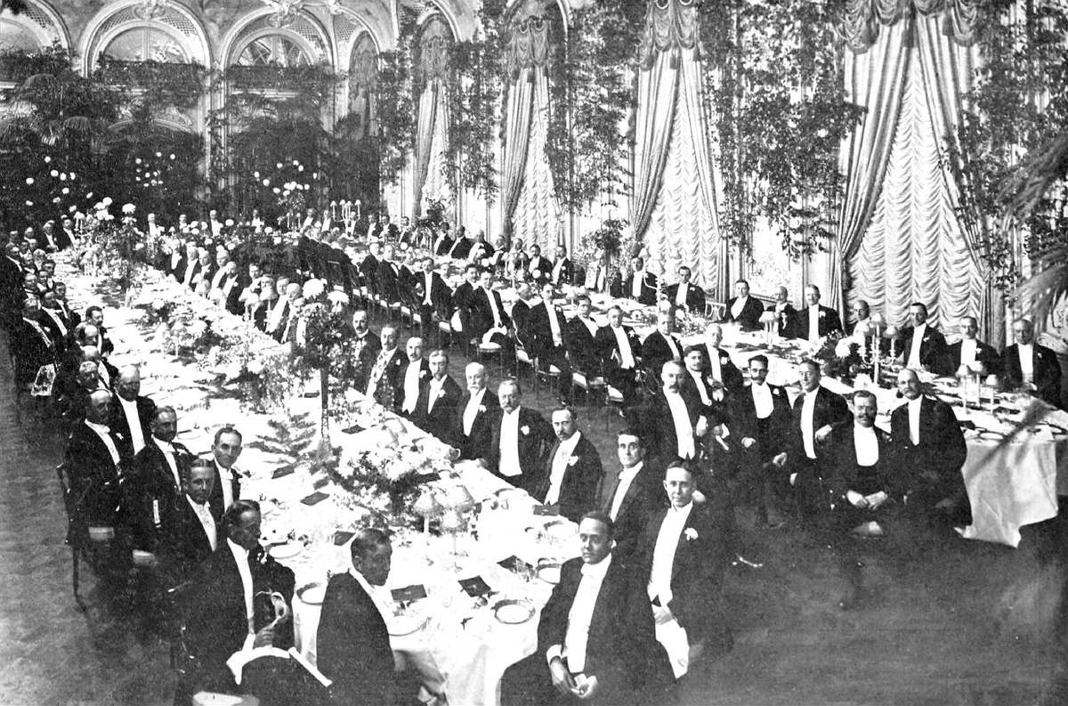 A 1909 Banquet At The Hotel For Elbert Henry Gary, A Founder Of U.s. Steel