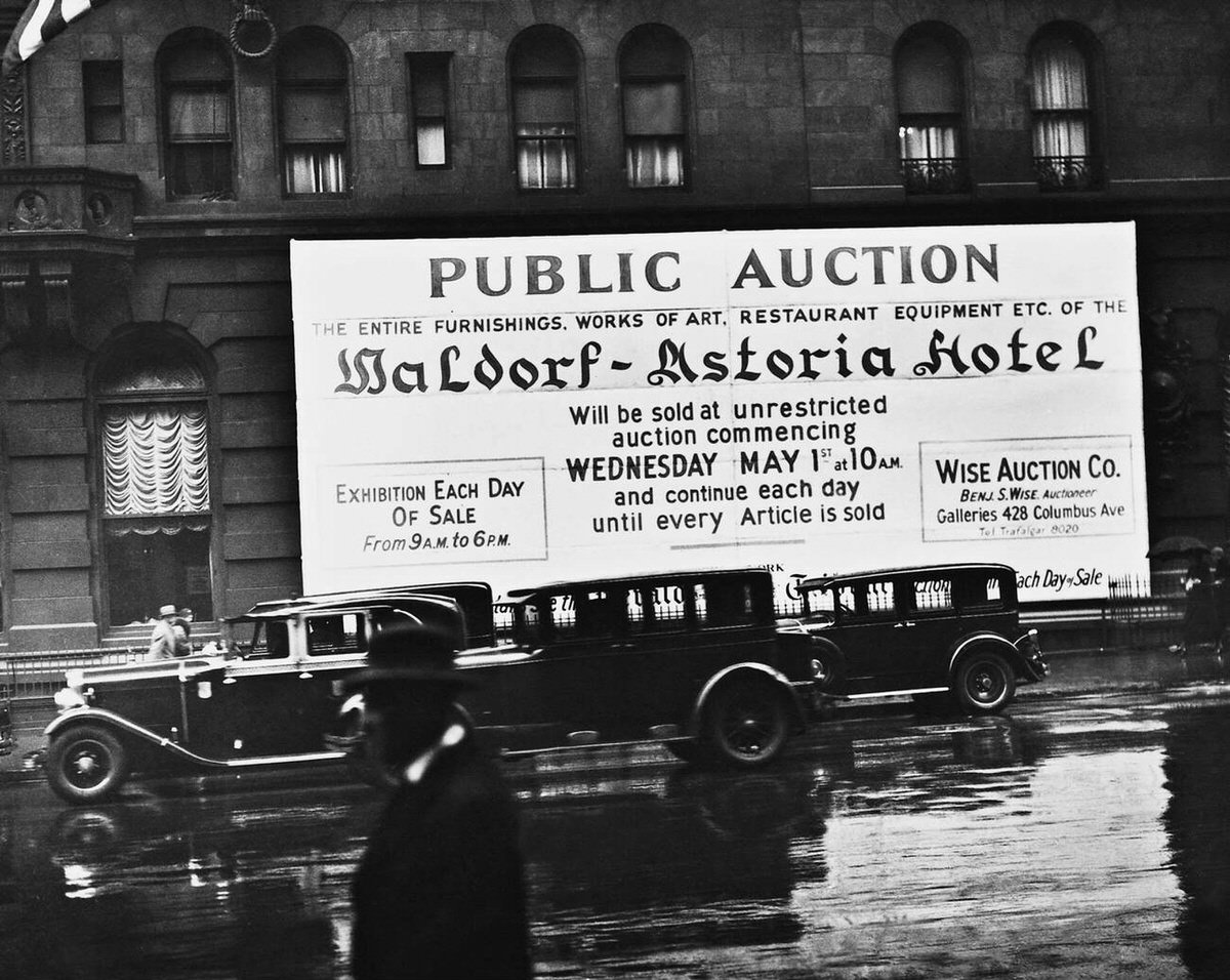 Auction At The Waldorf-Astoria Hotel, 1929.