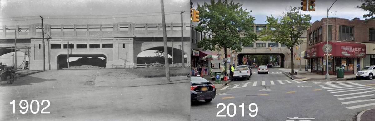 Greenpoint Ave And Queens Blvd, Sunnyside, Queens. 1902 Vs 2019