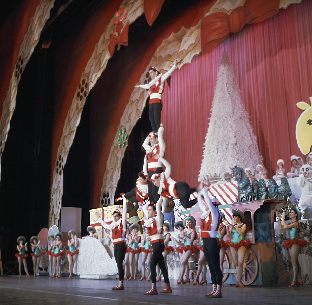 The Rockettes Performing With Other Performers Onstage, Radio City Music Hall At Christmas Time, 1967.