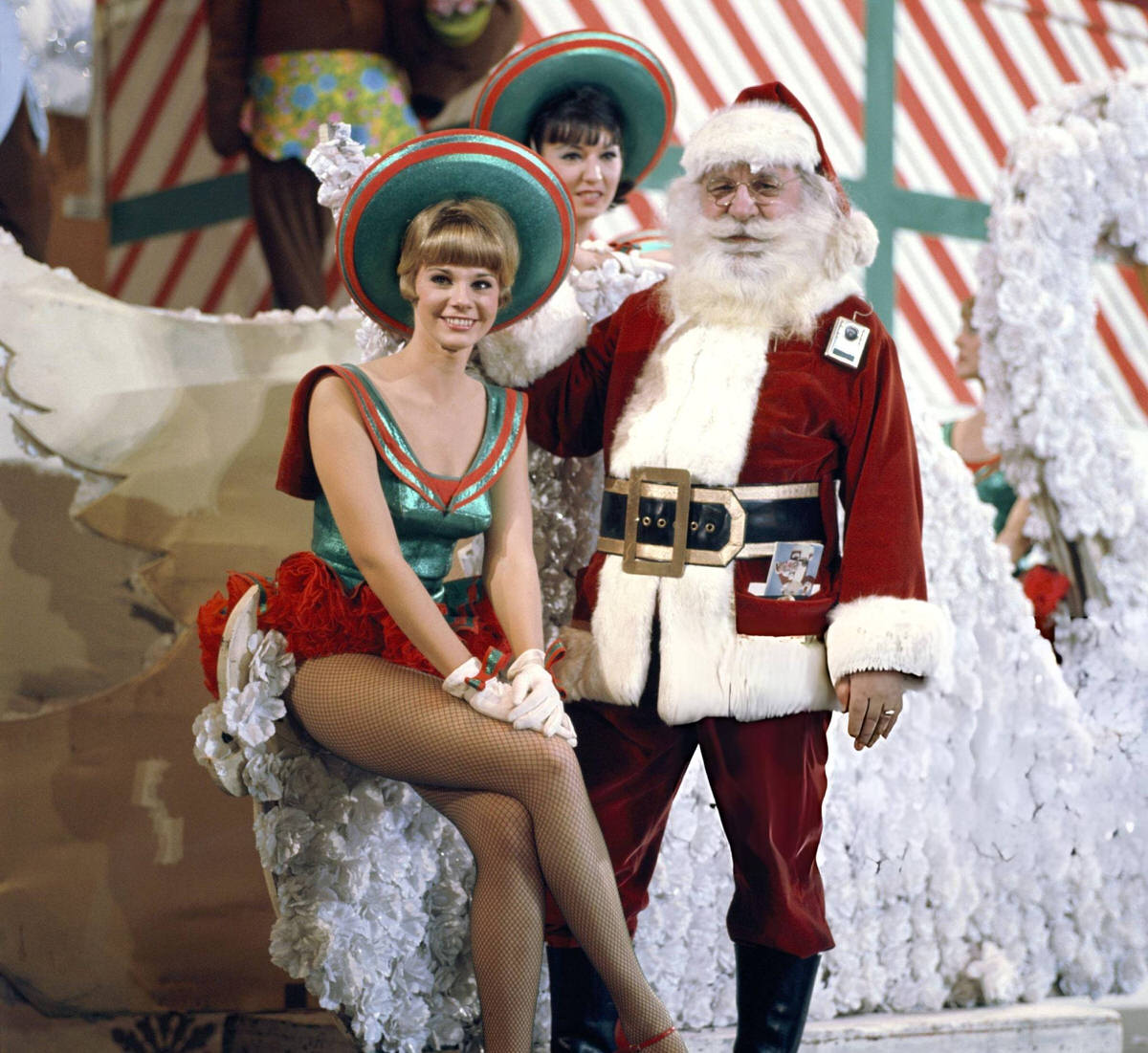 The Rockettes With Santa Claus Onstage, Radio City Music Hall At Christmas Time, 1967.