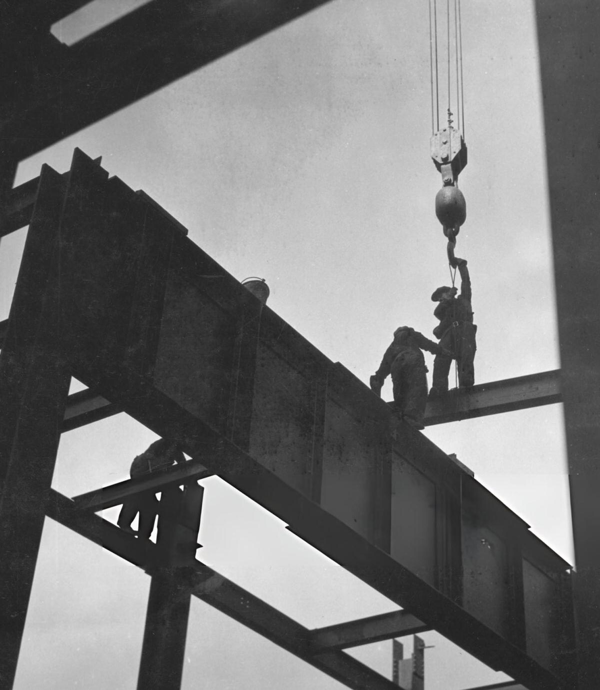 Silhouettes Of Steel Workers During The Construction Of Radio City Music Hall, New York, 1929.