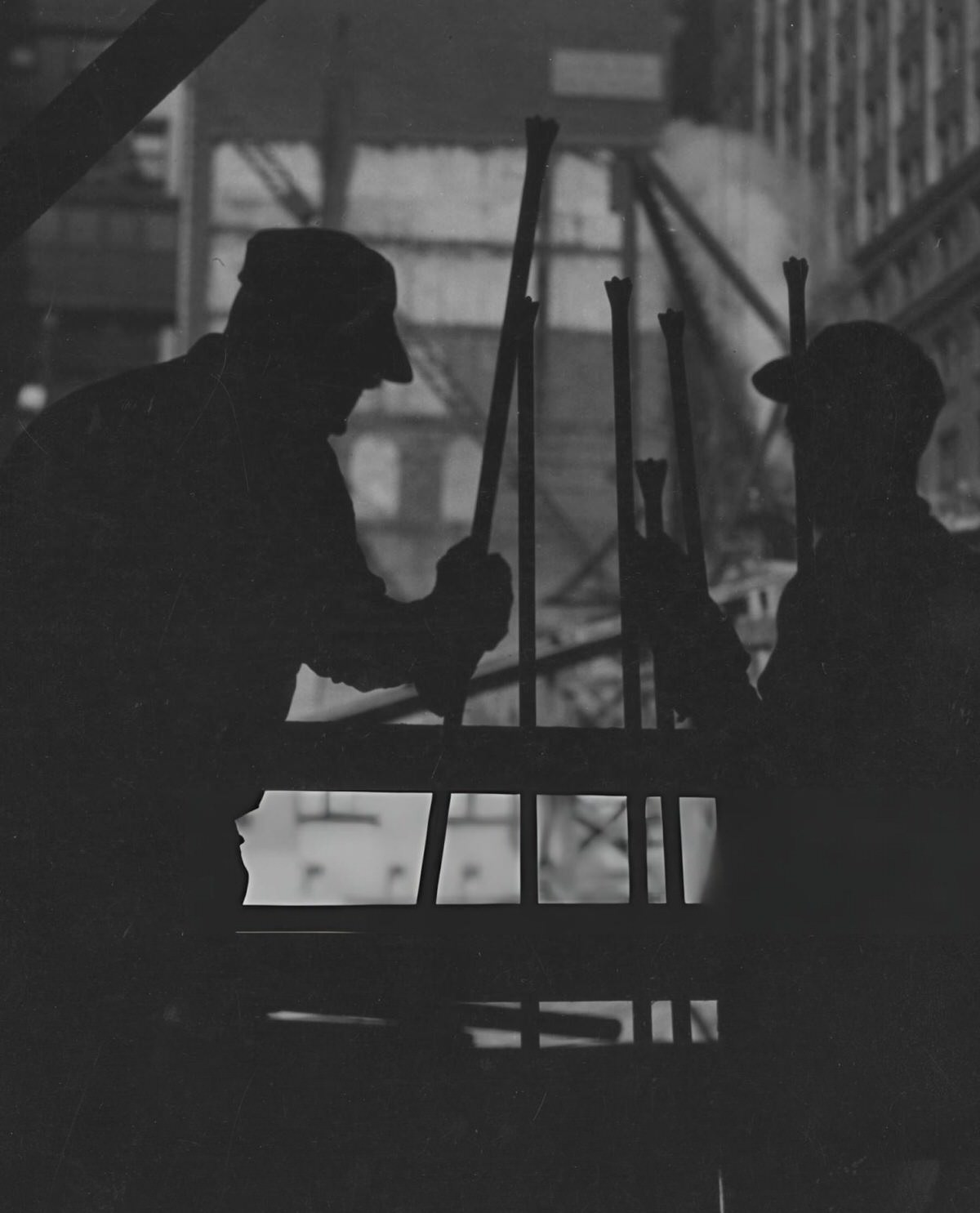 Silhouettes Of Workers During The Construction Of Radio City Music Hall, New York, 1929.