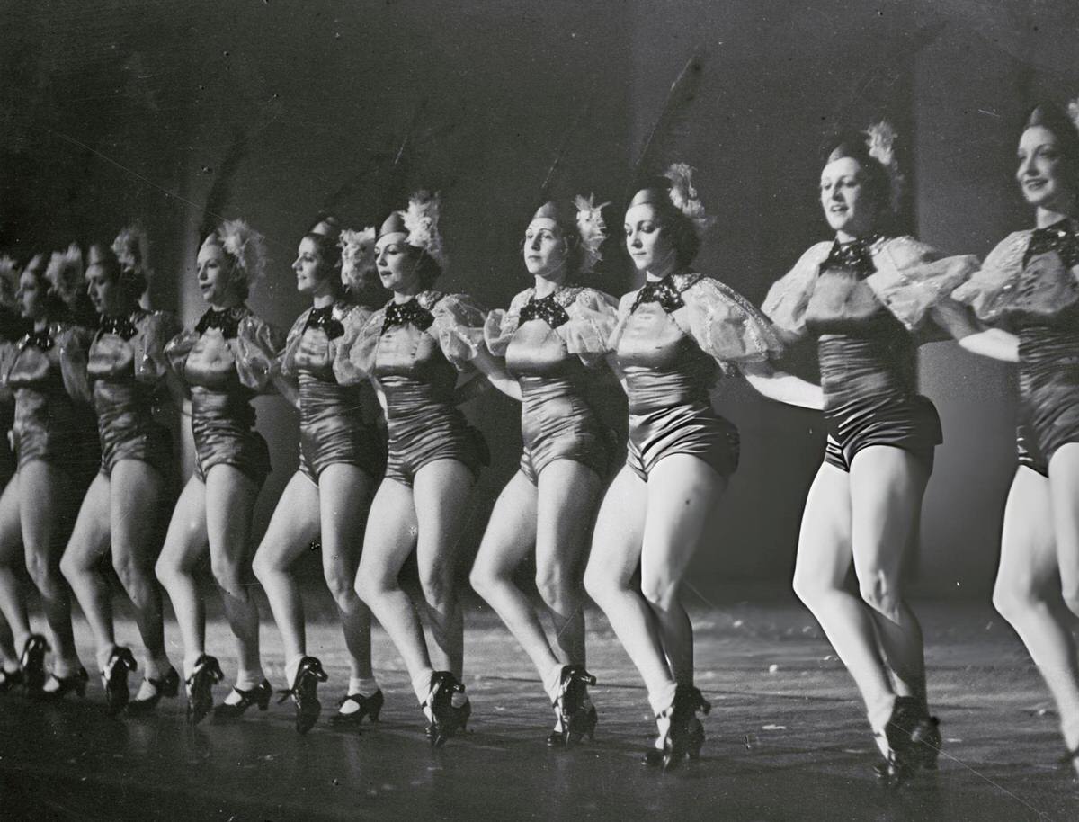 The Rockettes Performing A Tap Dance On Stage At Radio City Music Hall, New York.