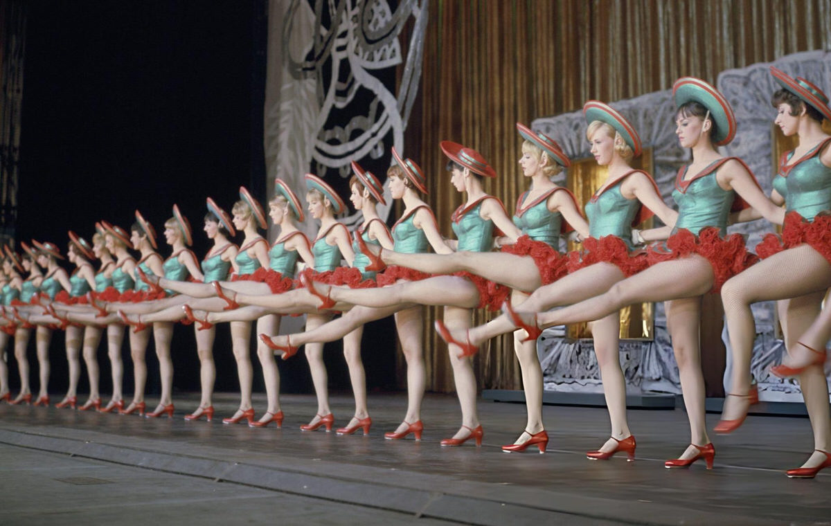 The Rockettes Performing Onstage, Radio City Music Hall At Christmas Time, 1967.