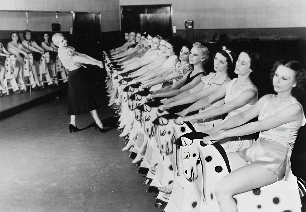 Artistic Director Florence Rogge Rehearsing The Rockettes Backstage At Radio City Music Hall, New York, 1947.