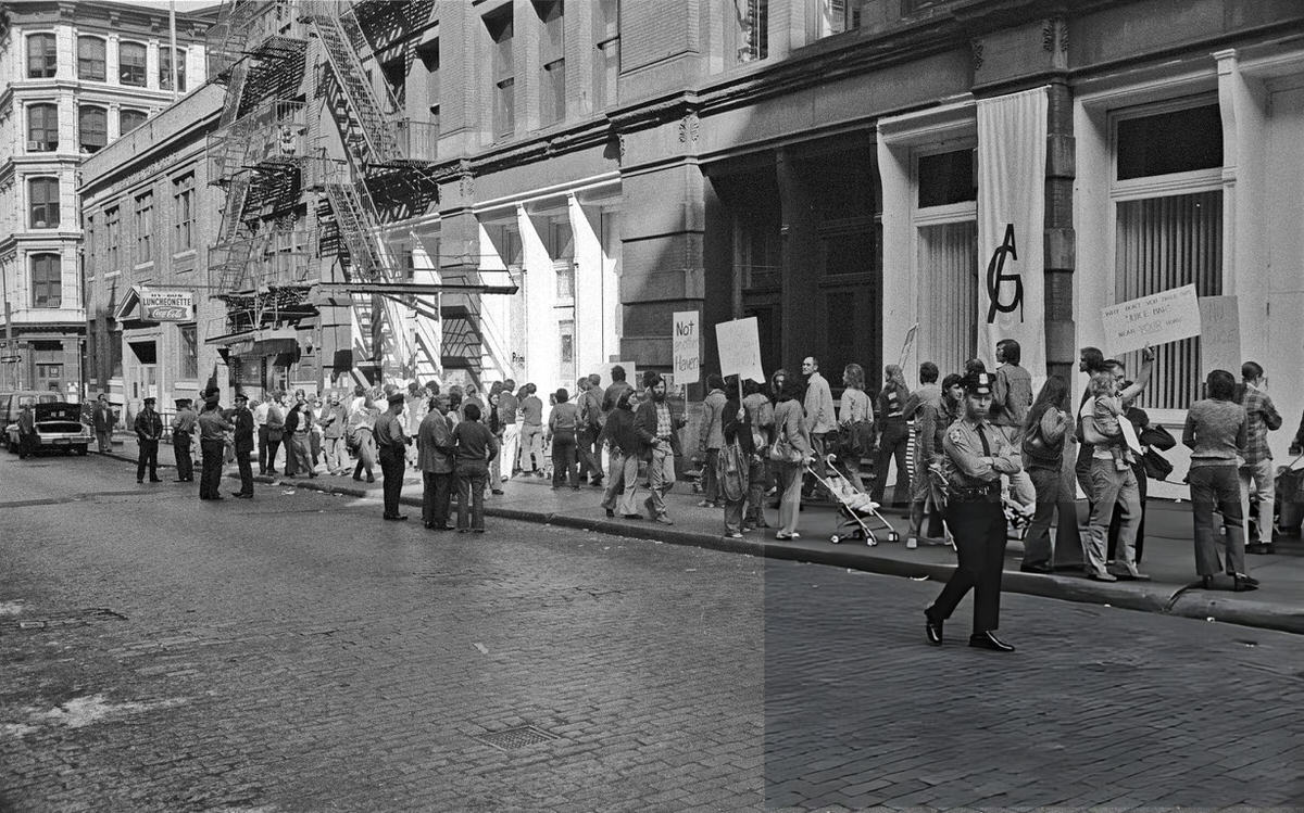 Soho Residents Protesting Against A Disco And Juice Bar, 1974.