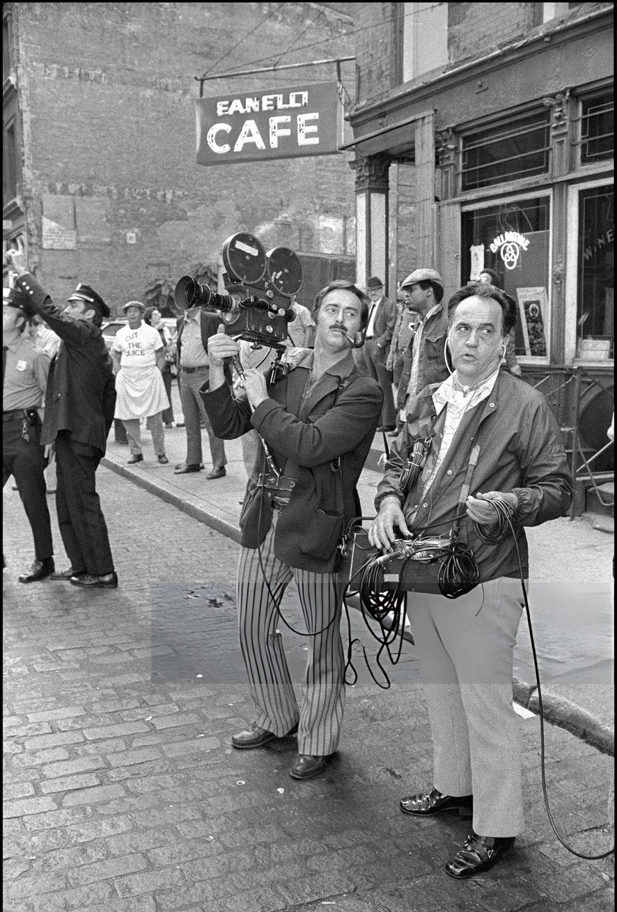 Television News Crew Preparing To Cover A Soho Protest, 1974.