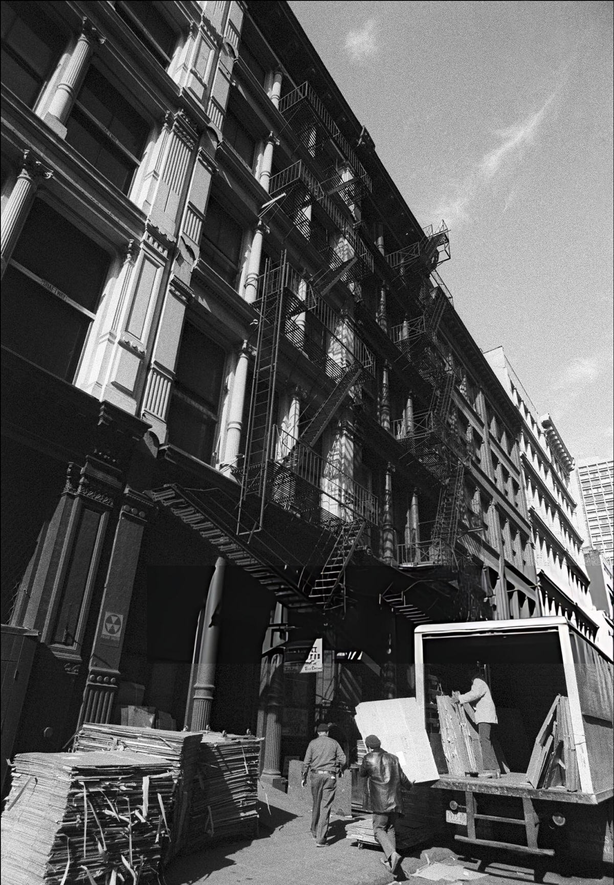 Truck Being Unloaded On Greene Street, Soho, 1977.