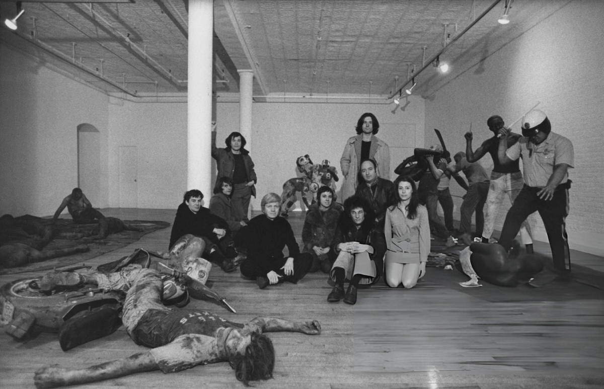 Ivan Karp And Marilyn Karp With Artists Among Duane Hanson Sculptures At The Ok Harris Gallery, Soho, 1970.