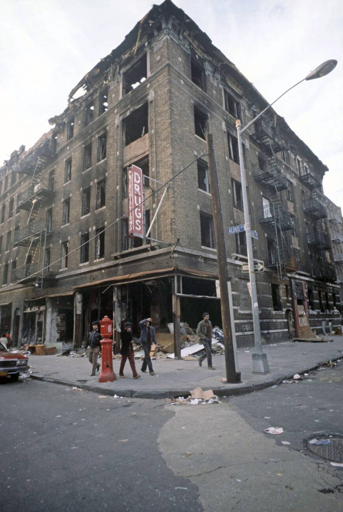 Abandoned Burnt-Out Shops And Tenement Blocks, South Bronx, 1977.