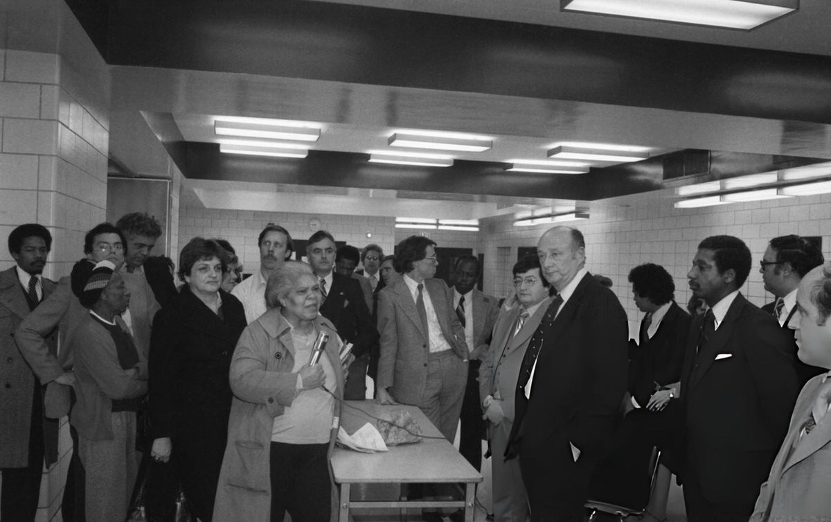 Mayor Ed Koch Listening To A Resident'S Complaints After Being Heckled At A Town Meeting, South Bronx, 1981.