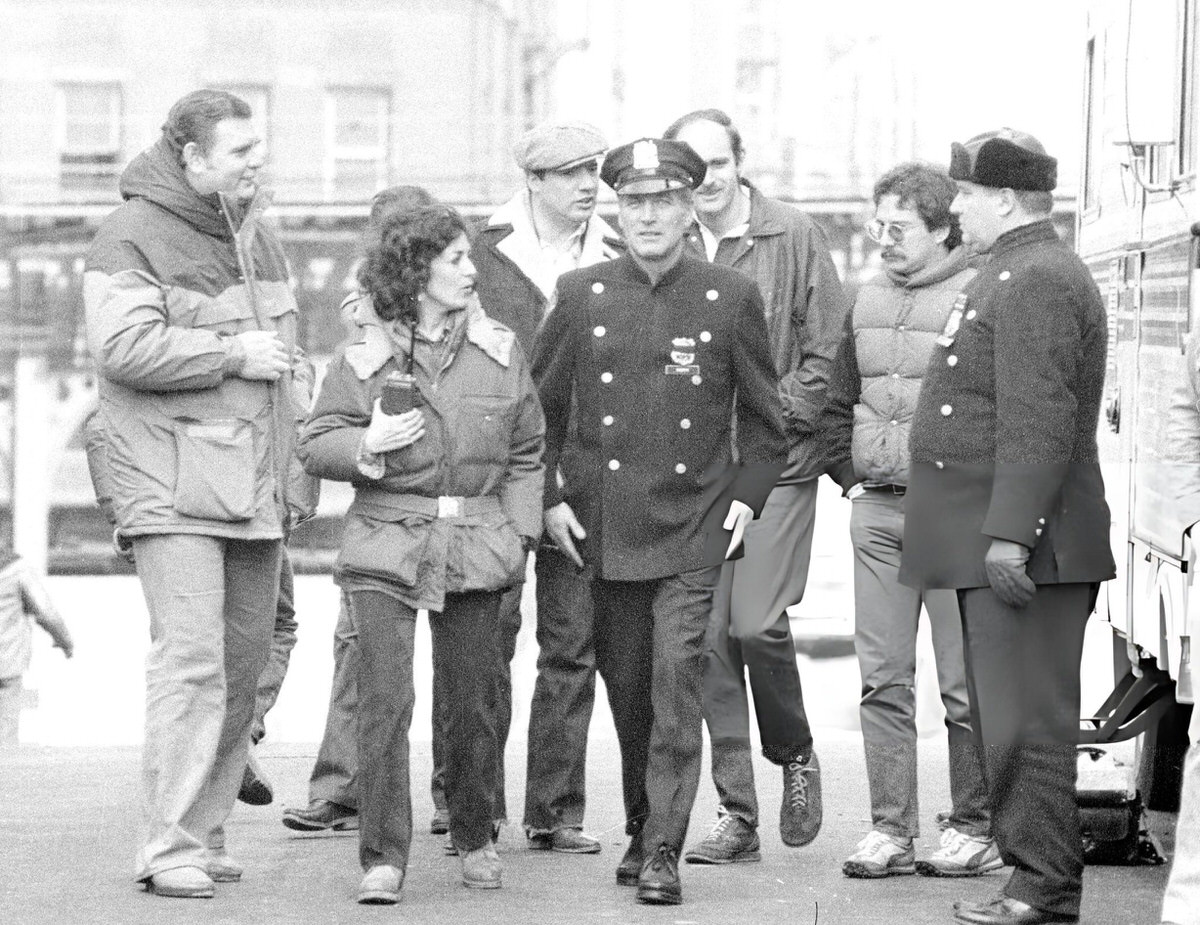 Paul Newman Filming Fort Apache, The Bronx, 1980.